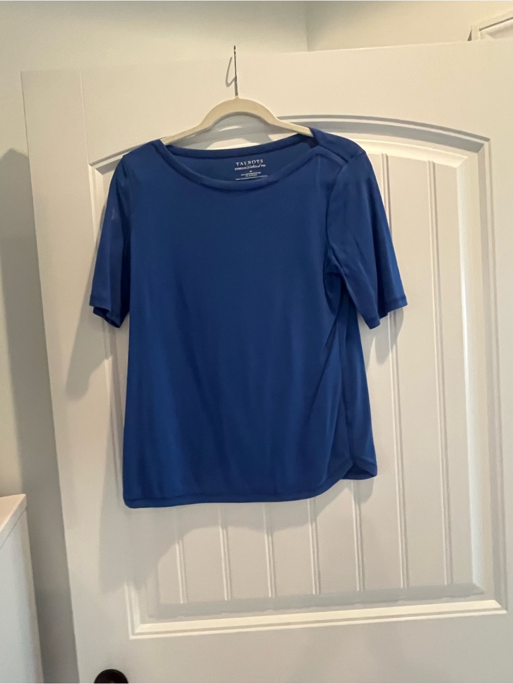 Talbots Short-Sleeve Crewneck Top in Blue